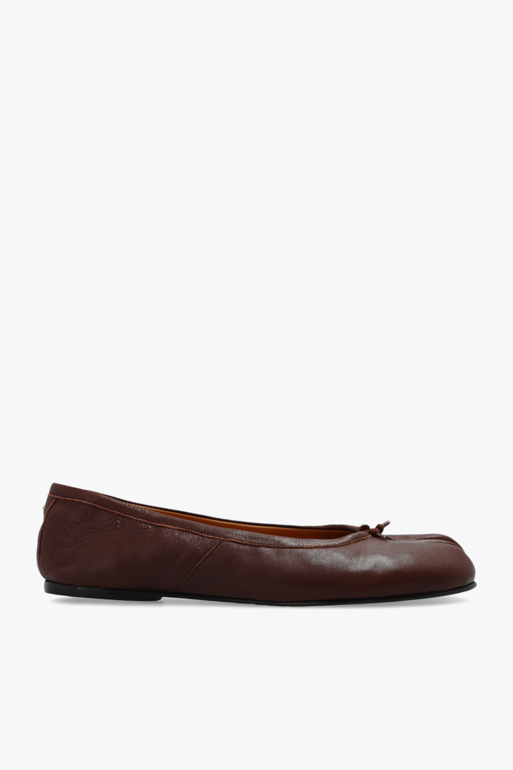 Brown leather ballet pumps sale